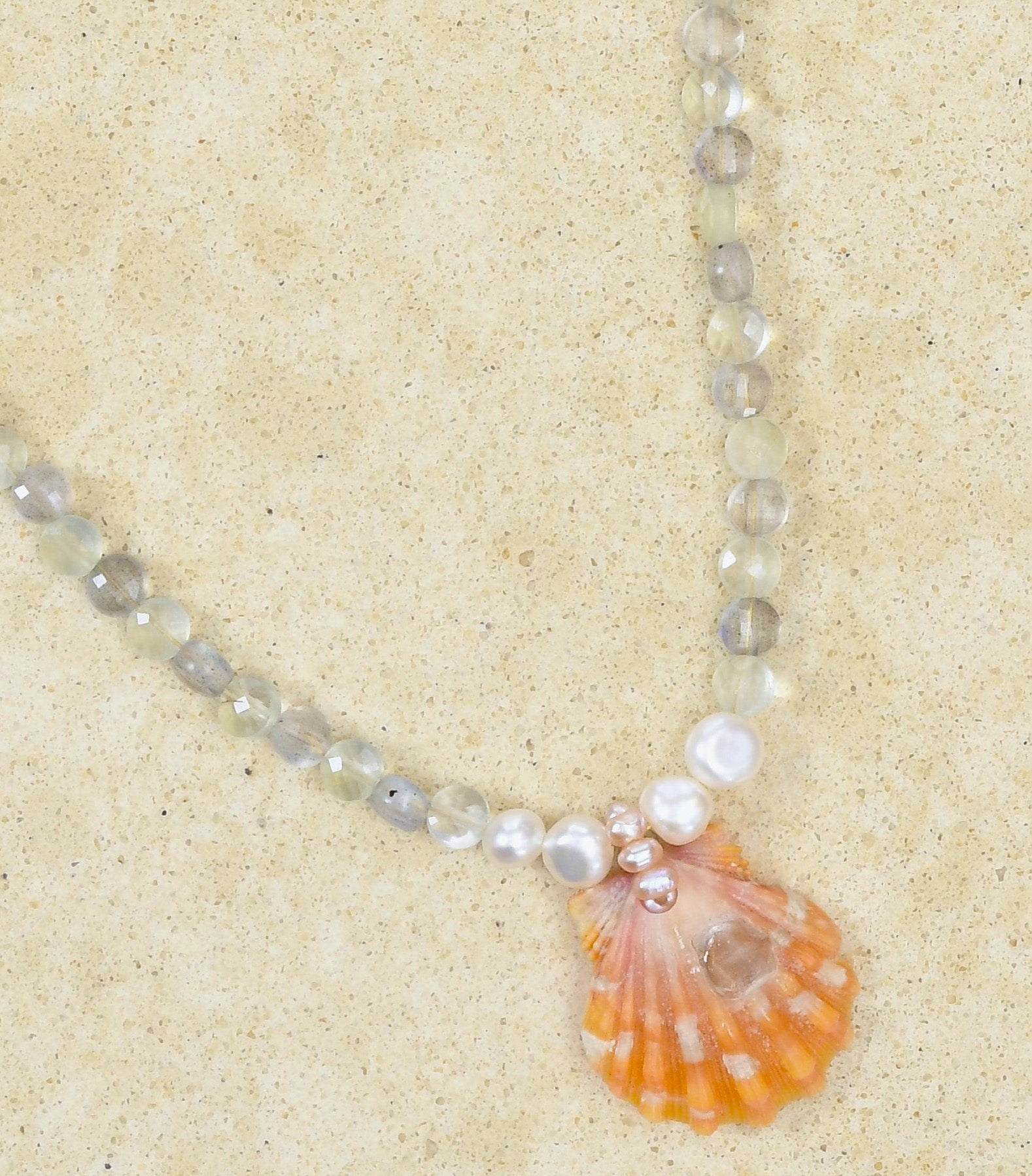 5 Gemstones and a Sunrise Shell