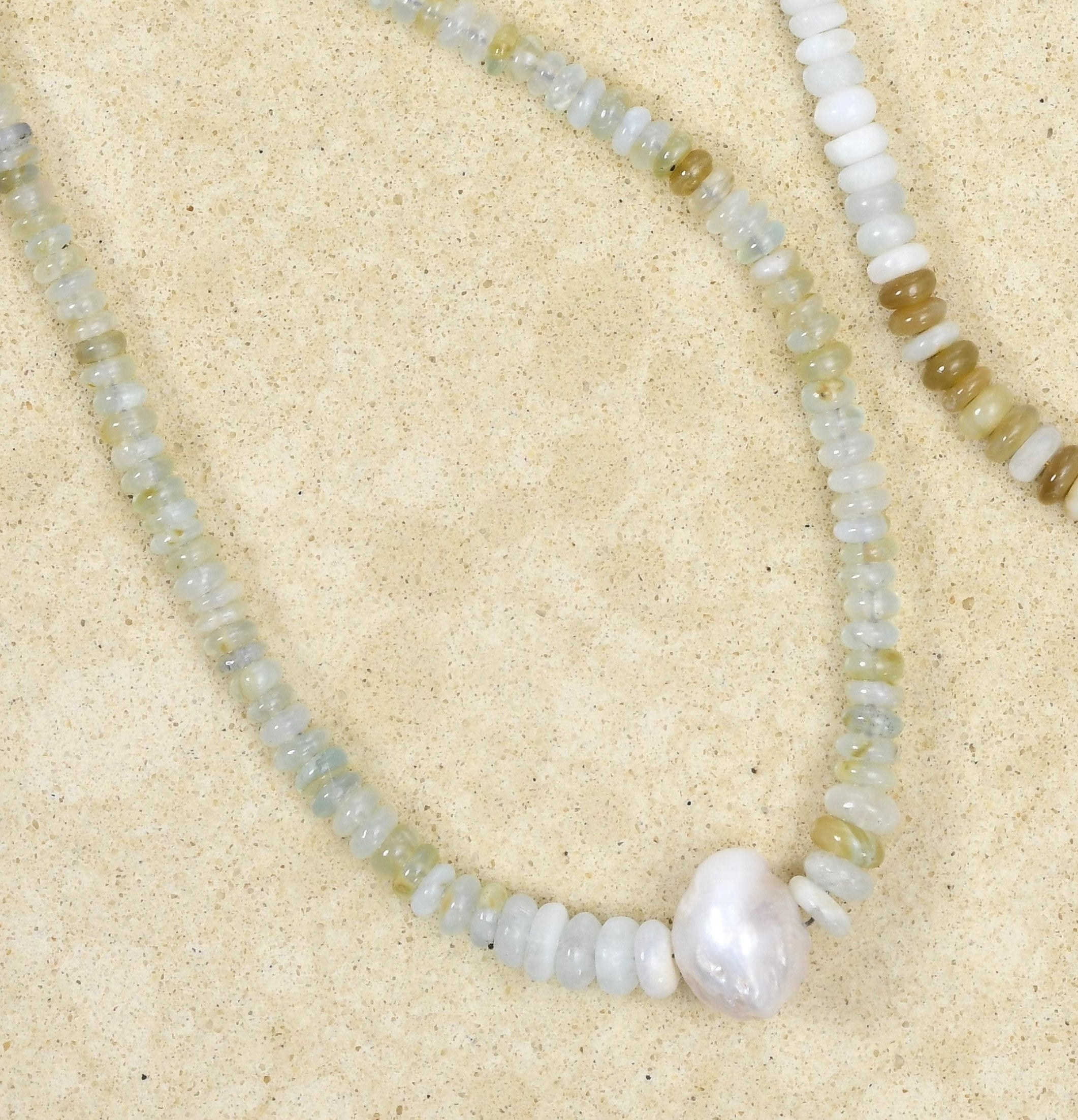 stunning Afghanistan glass with baroque pearl