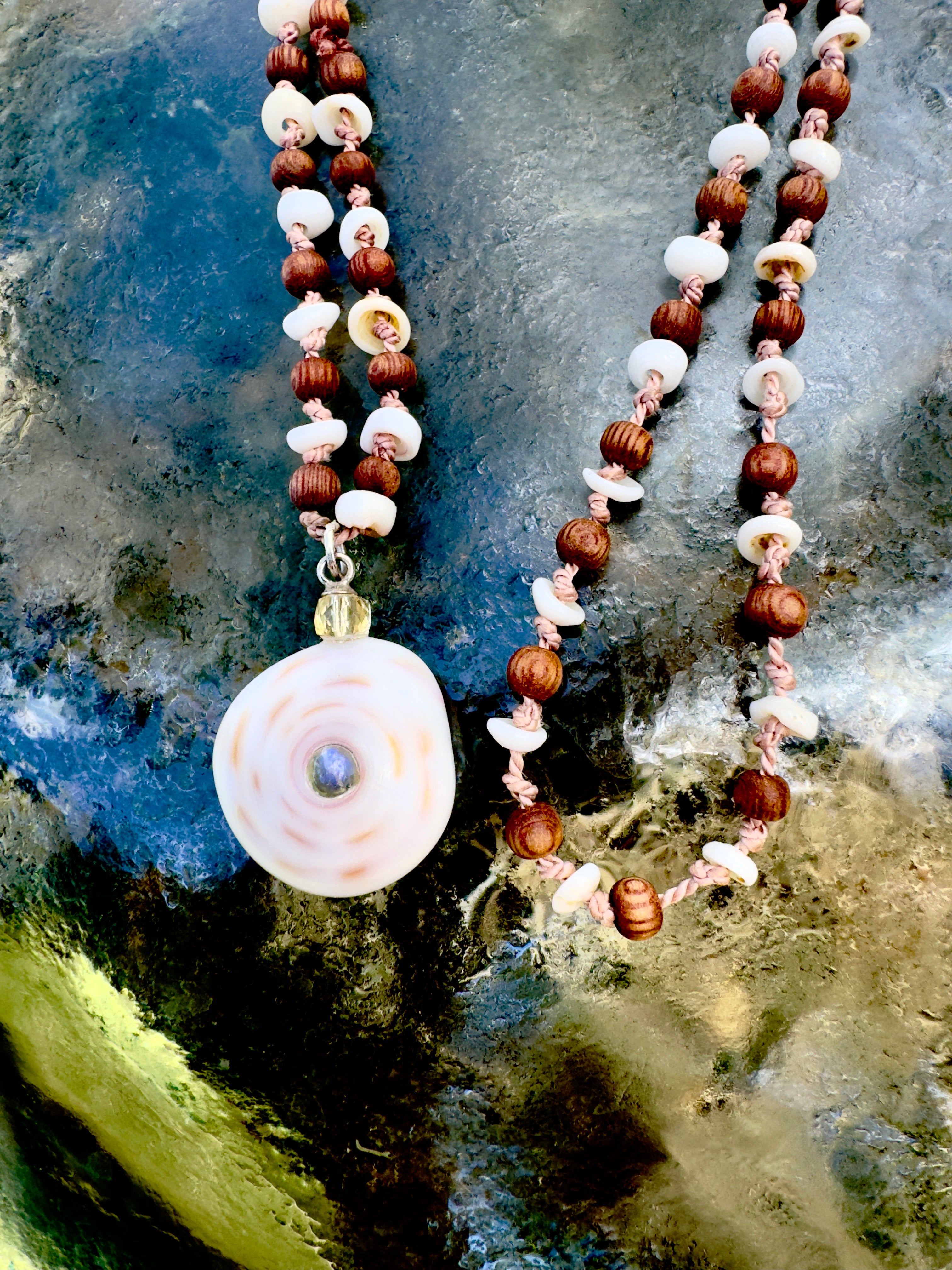 True Mālā with Moonstone Pu·ka /ˈpo͞okə