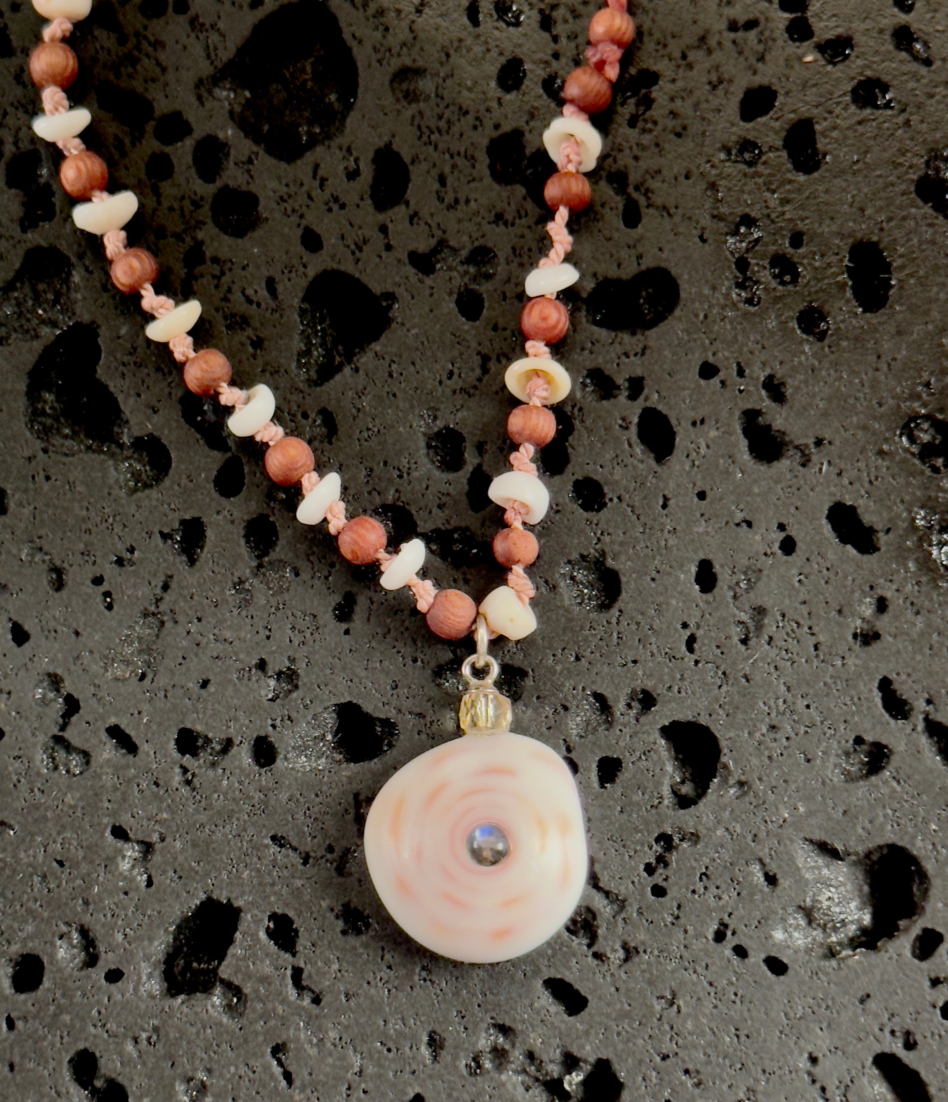 True Mālā with Moonstone Pu·ka /ˈpo͞okə