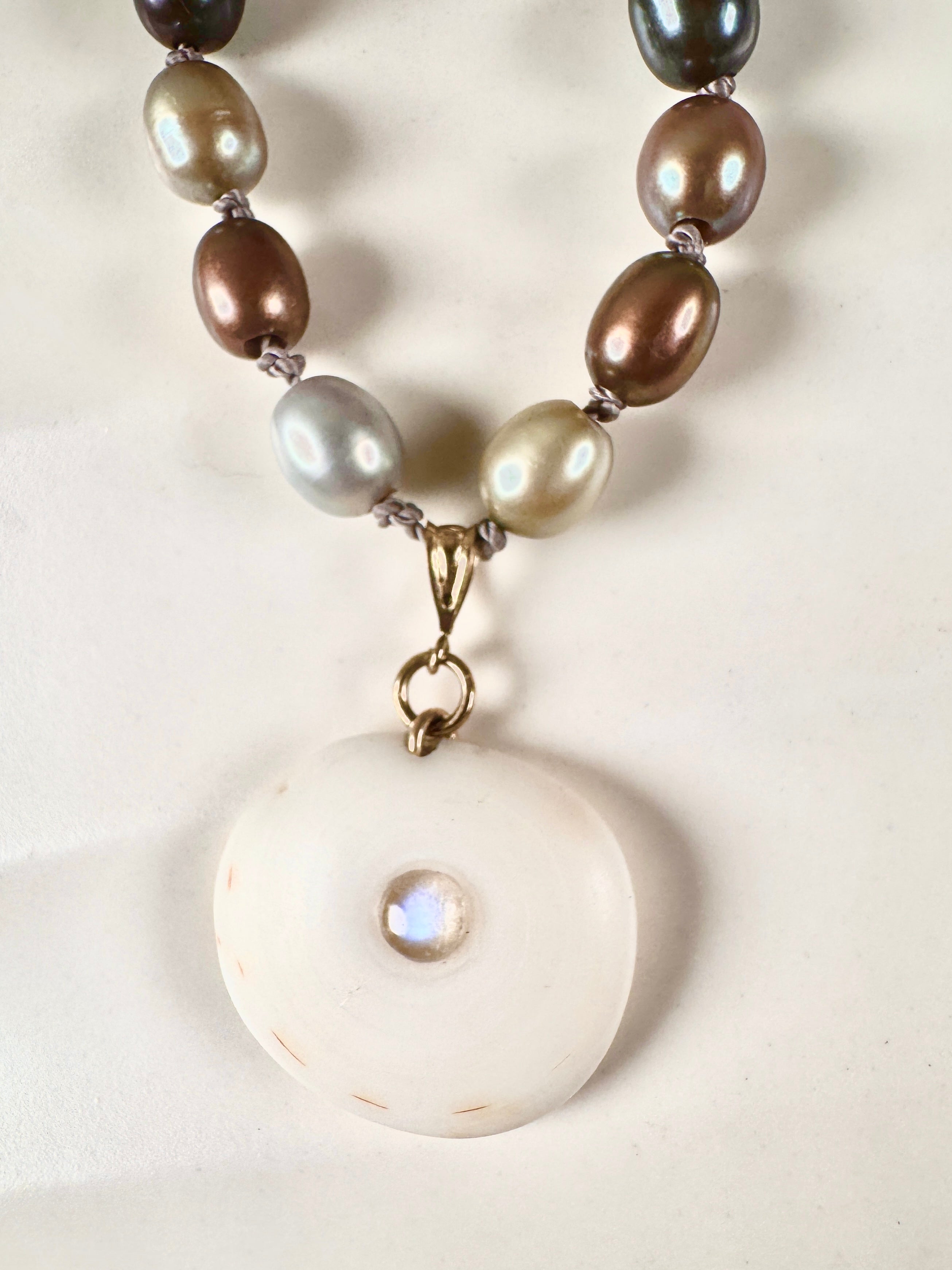 Moonstone and Pearls of Many Colors