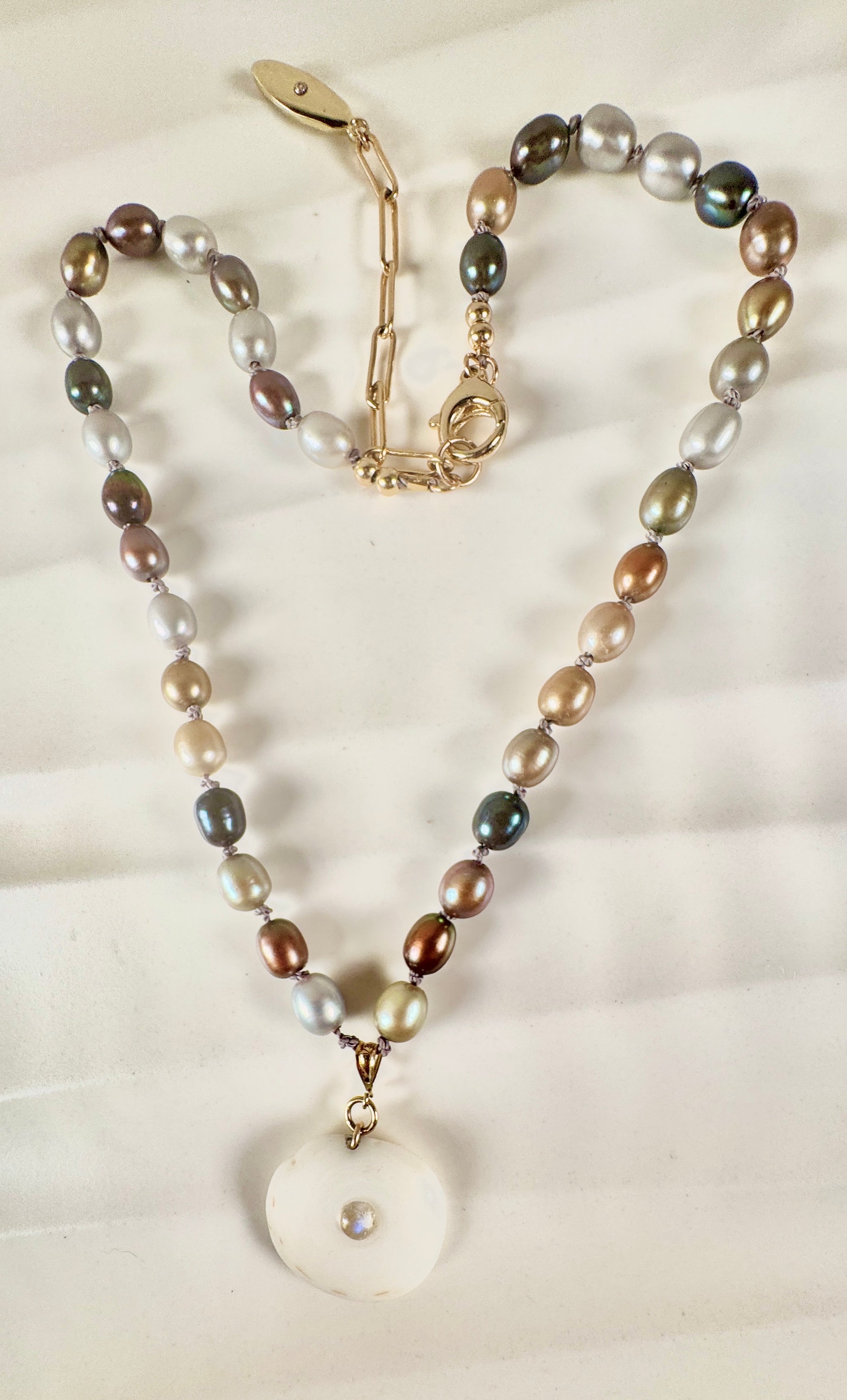 Moonstone and Pearls of Many Colors
