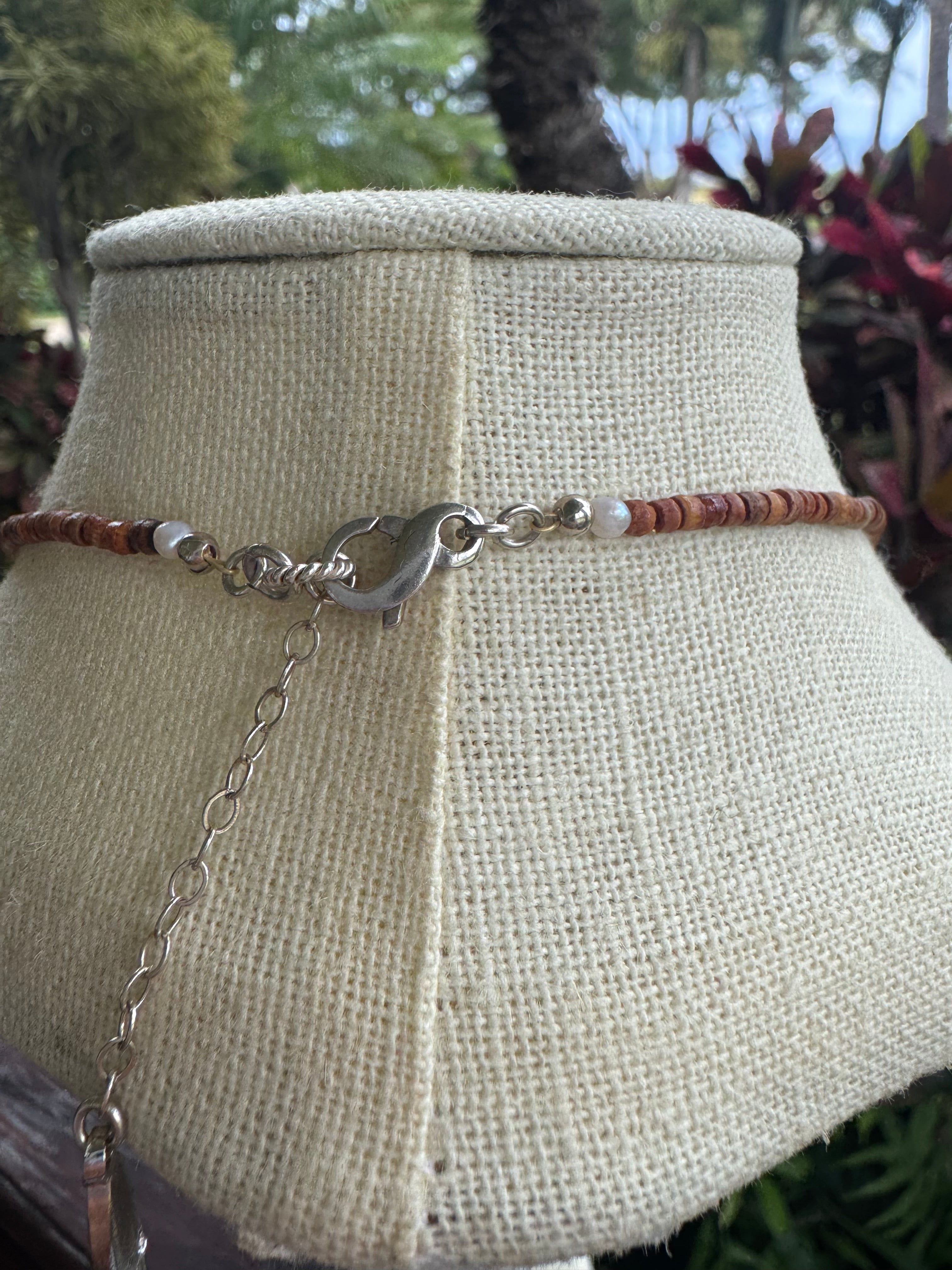 Sunrise on Brown Bone Beads and pearls