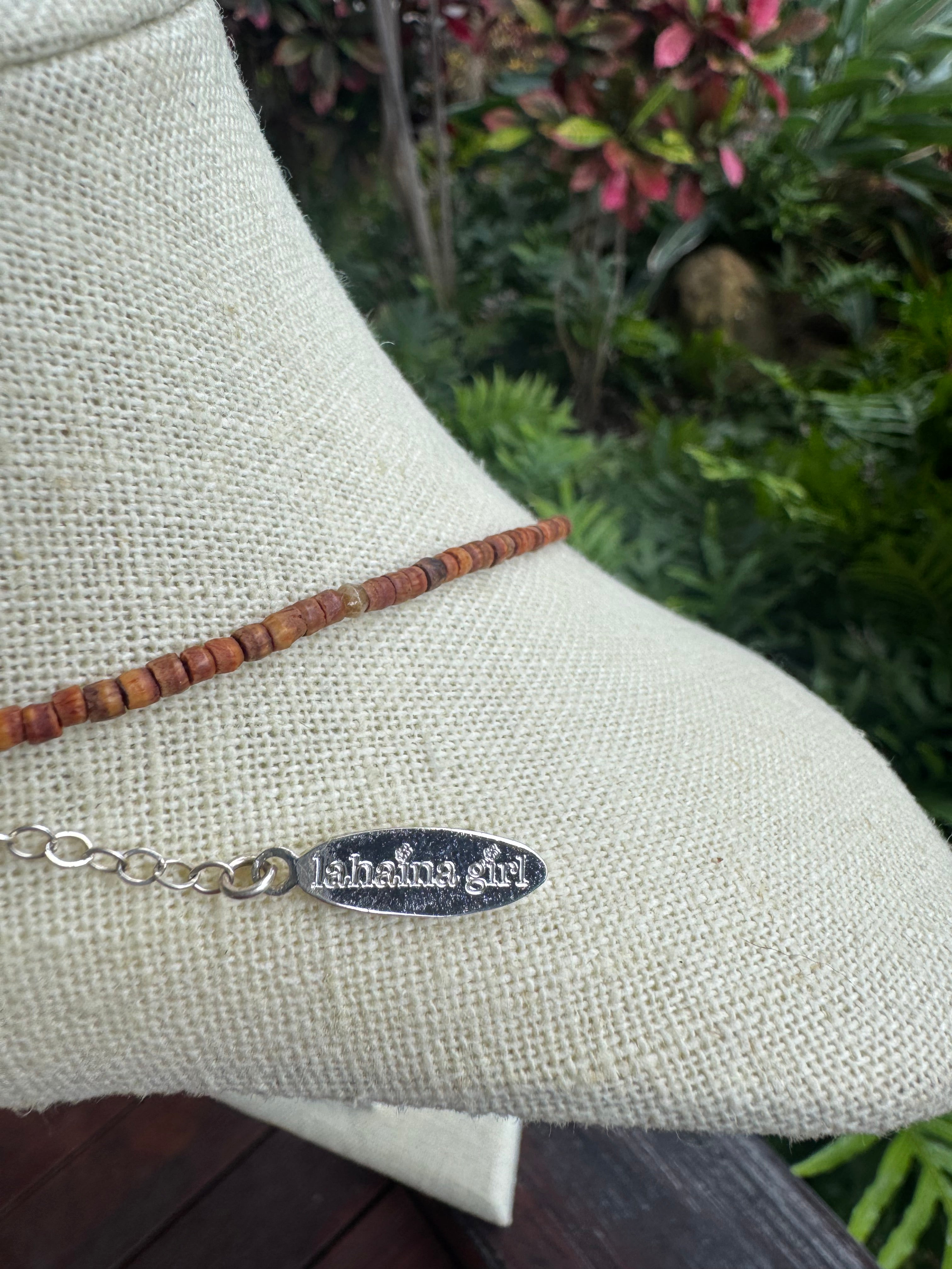 Sunrise on Brown Bone Beads and pearls