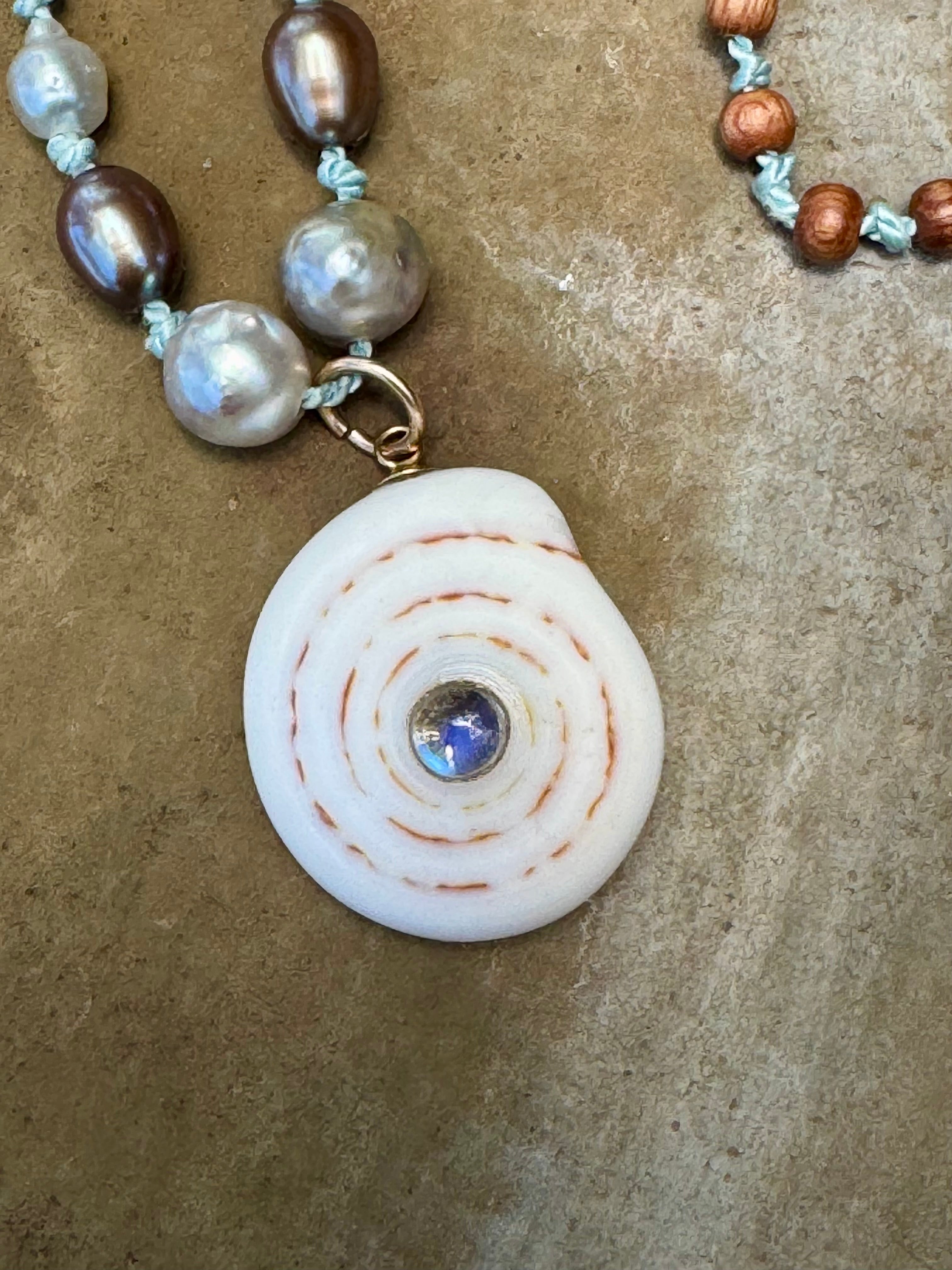 True Mālā with Moonstone Pu·ka · /ˈpo͞okə