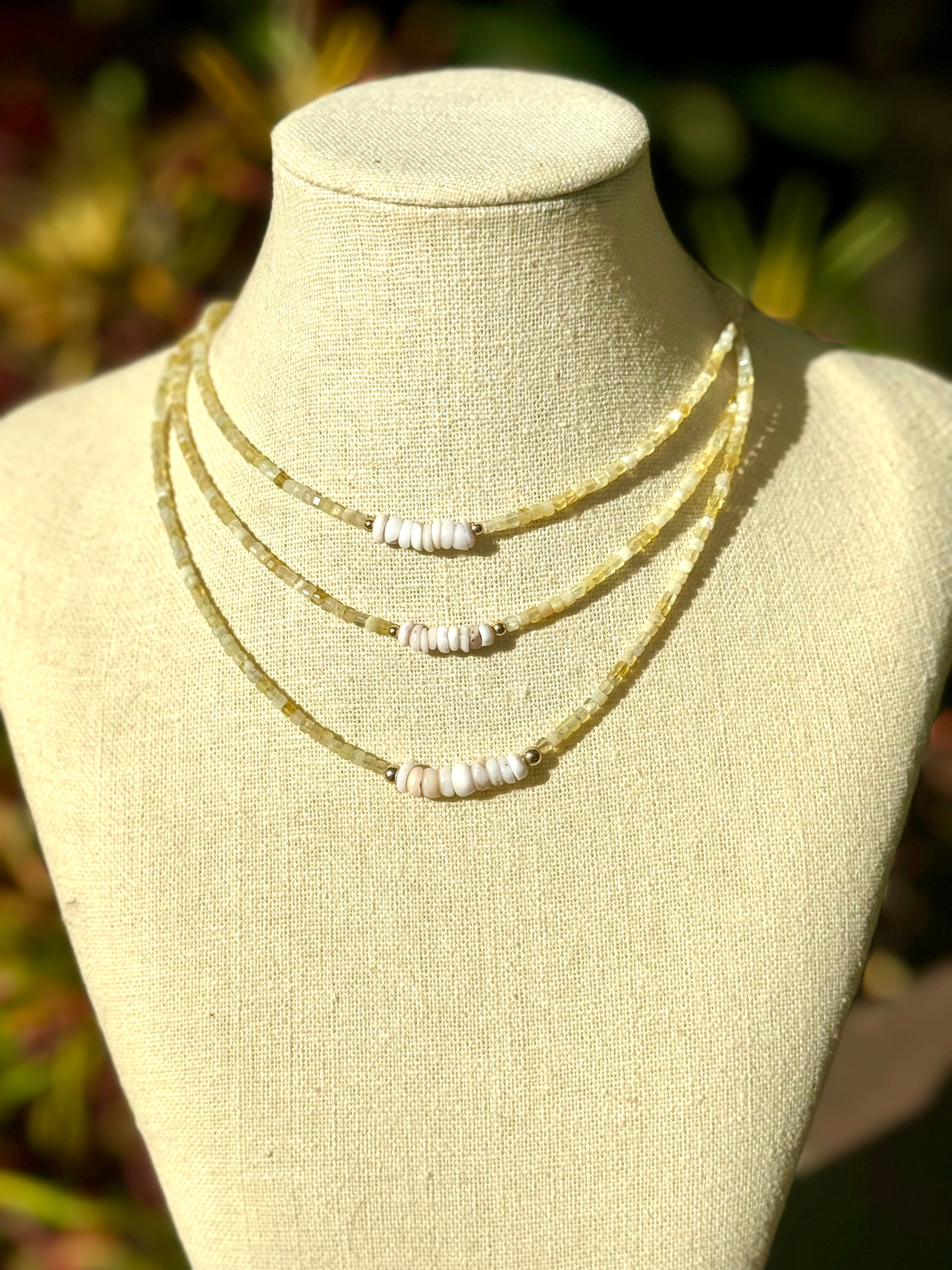 Peruvian Opal & and White Pukas