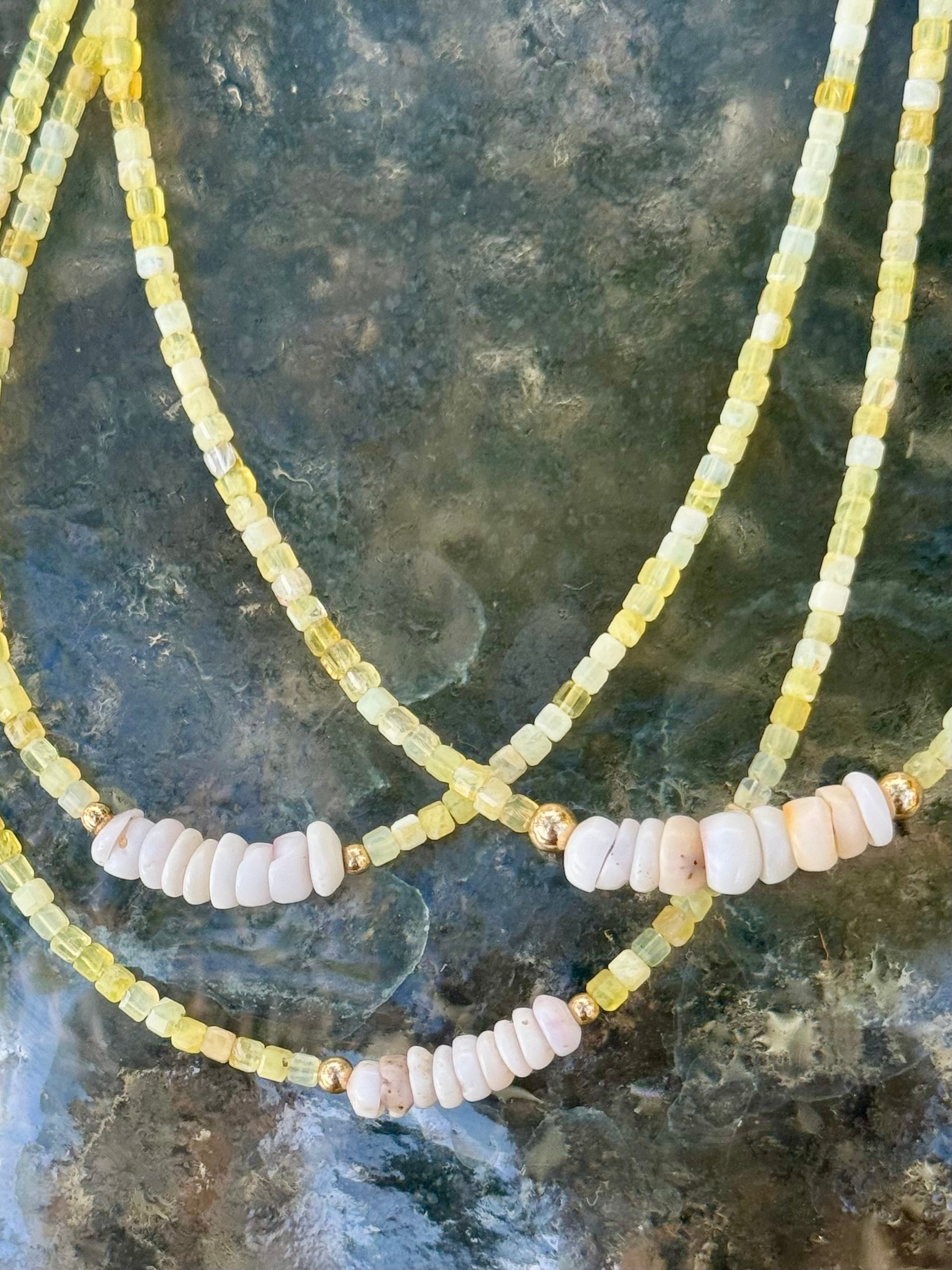 Peruvian Opal & and White Pukas