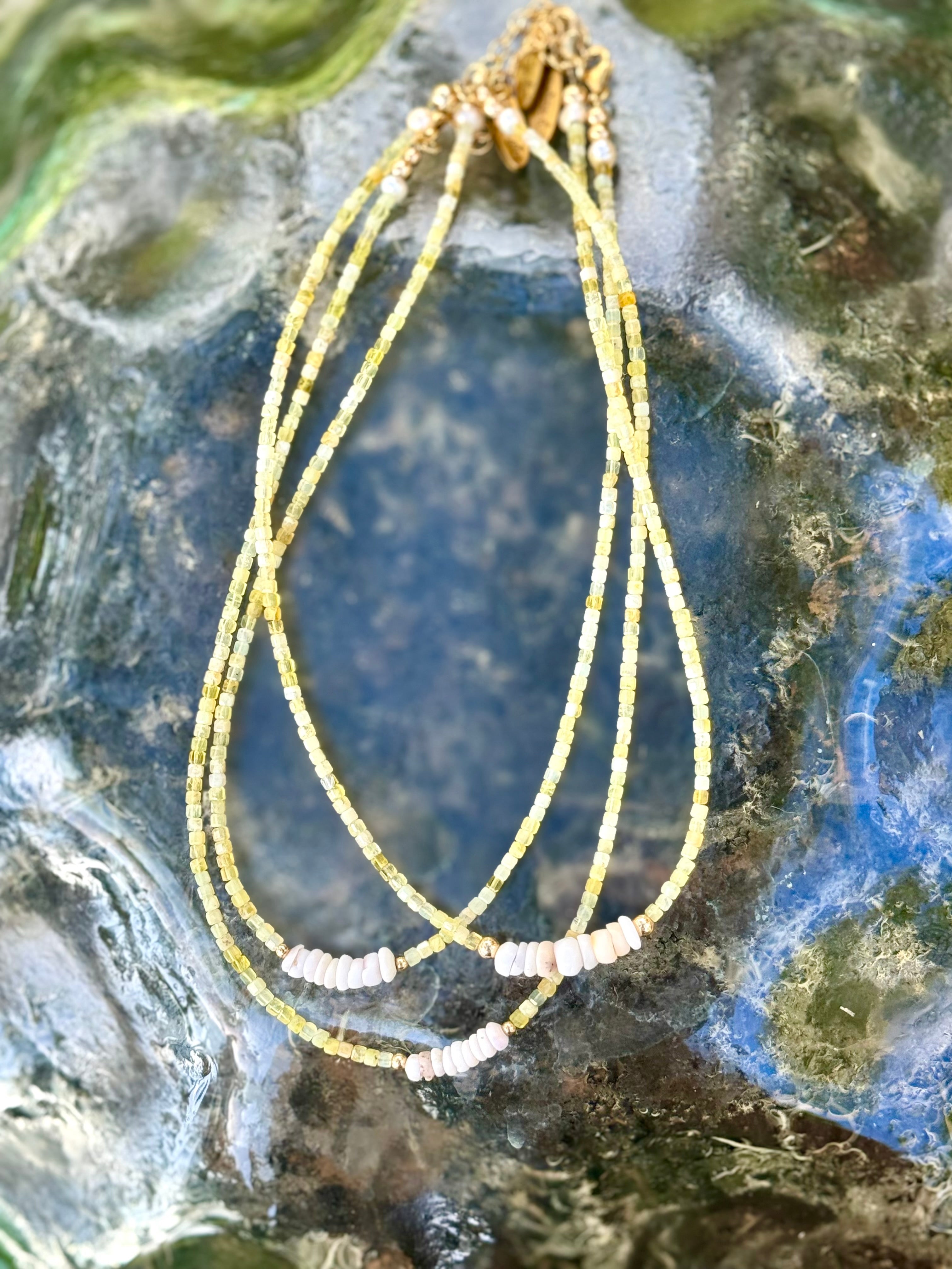 Peruvian Opal & and White Pukas