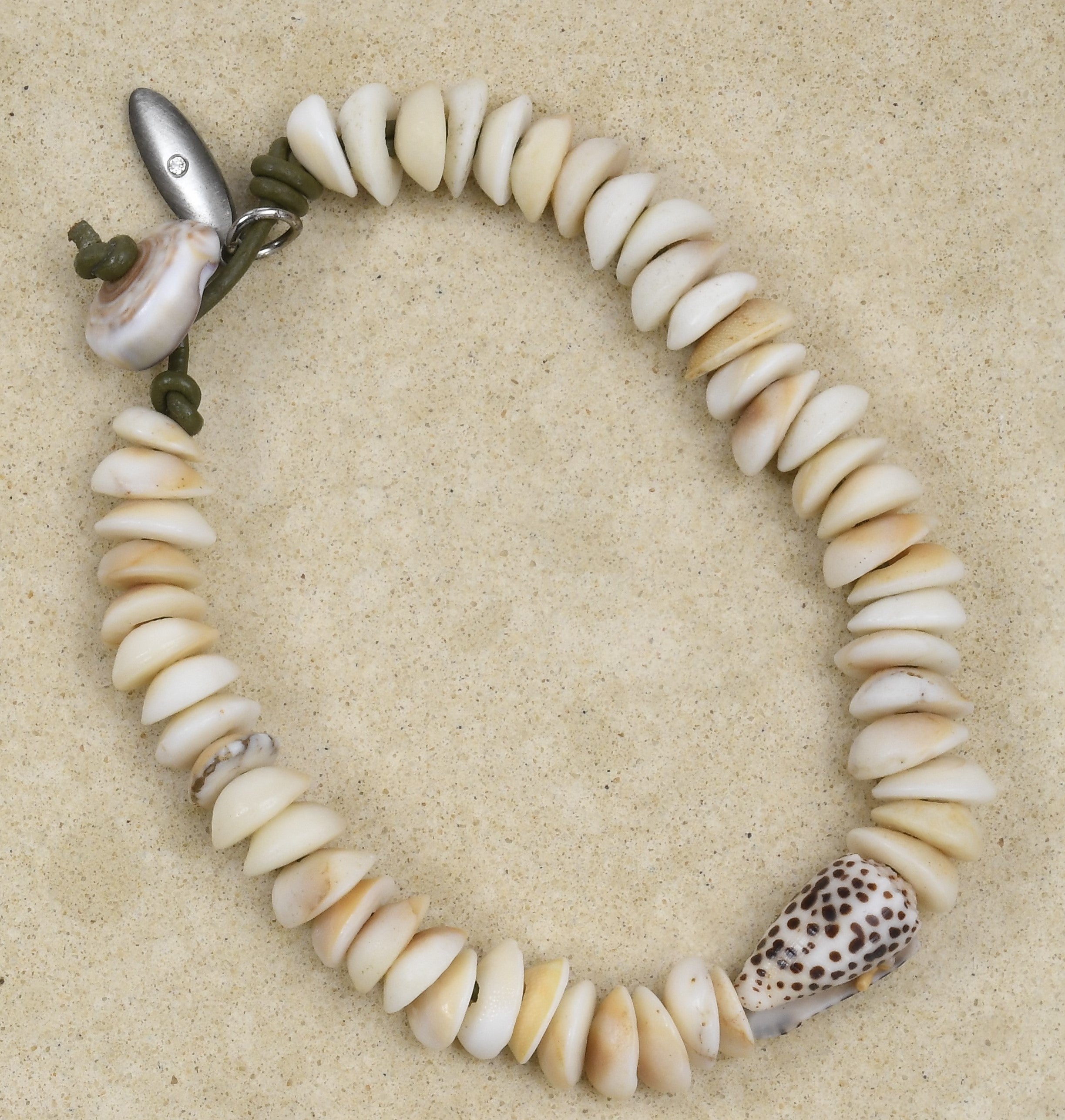 Operculum Cat's Eye Flea Cone anklet unisex💙Original design