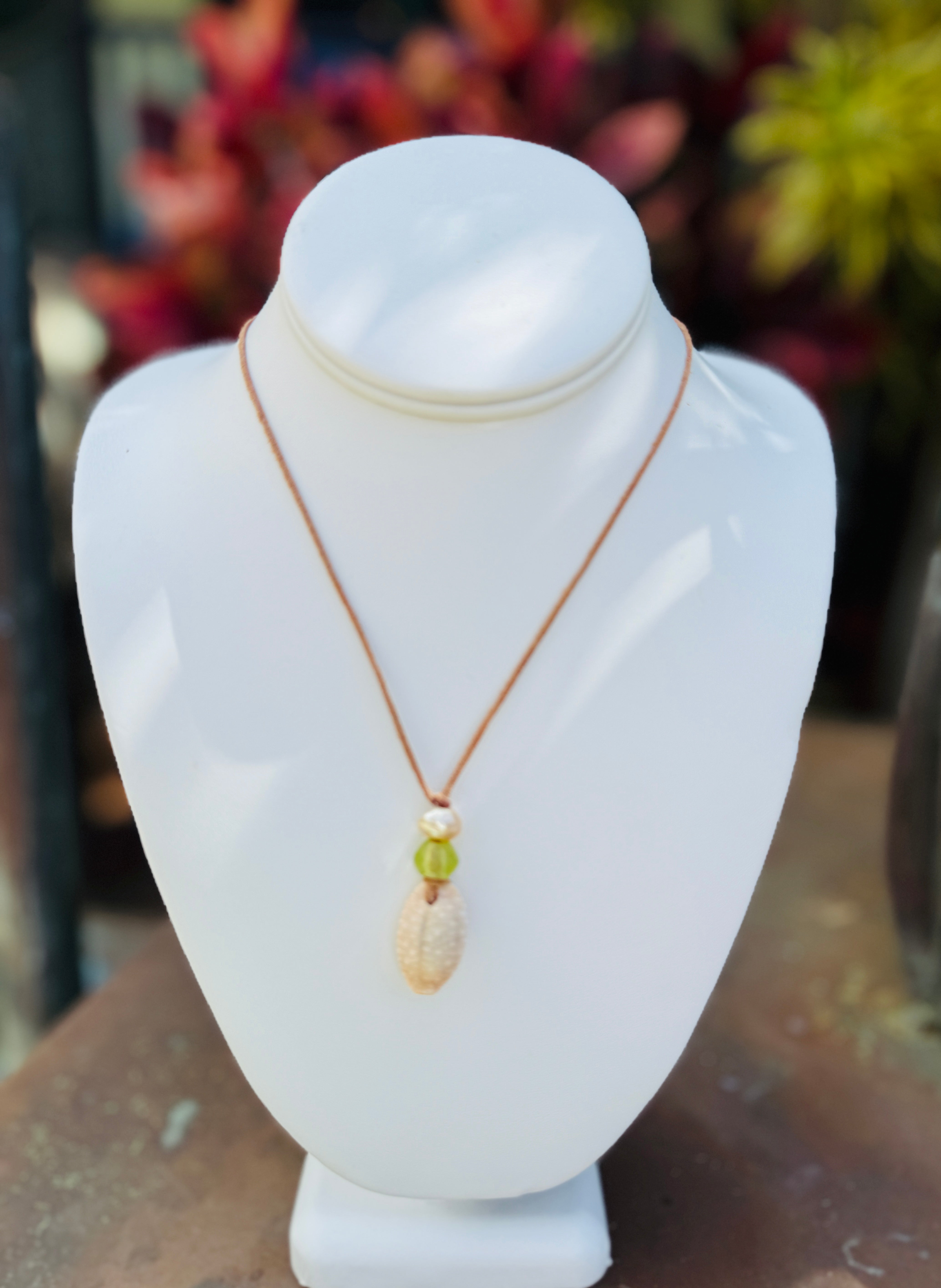 Czech green and Maui necklace