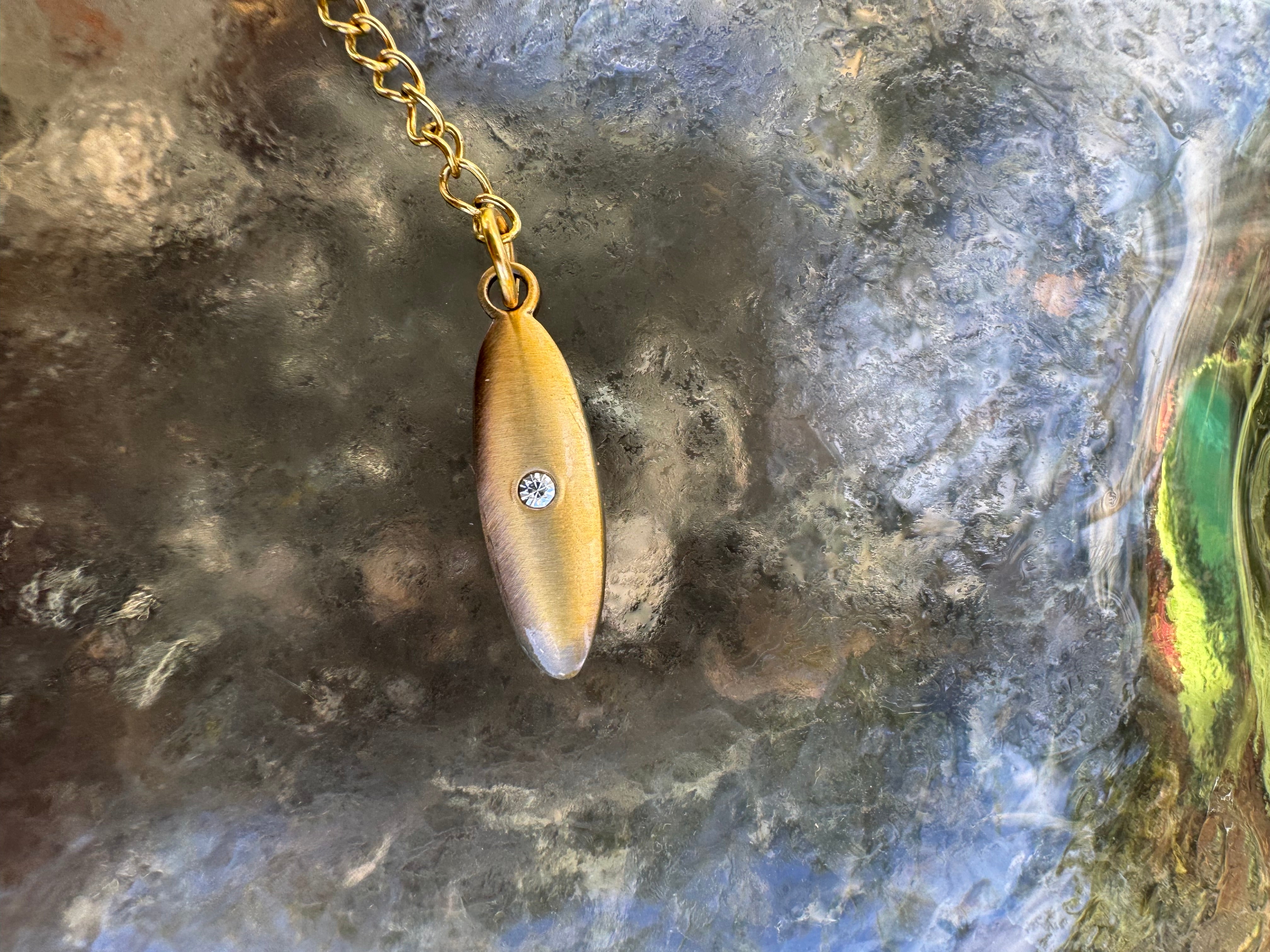 "3 Little Shells" Anklet featuring Blue-green glass, baby brown cone shell and baby honey cowry